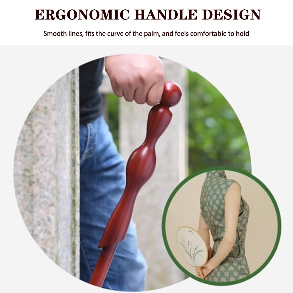 Bastone da Passeggio Cheongsam Beauty Shape per Donna, Bastone per Mobilità in Legno Fatto A Mano, Regalo di Compleanno, Portata 150 Kg/330,7 Libbre(81cm(Use Height 155-156cm))