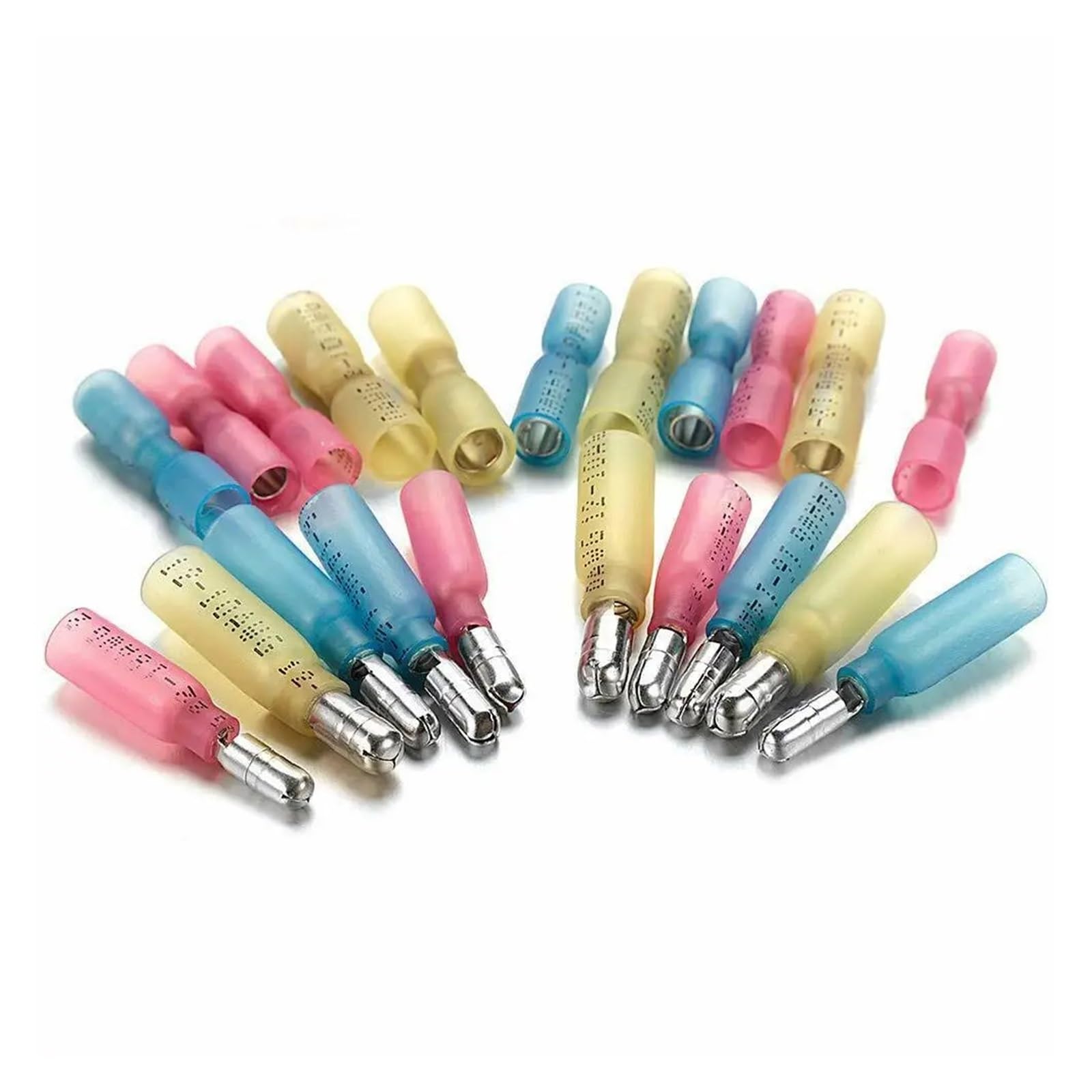 ICXLPMC 100PCS Heat Shrink Connectors Female & Male Spade Crimping Connectors Crimp Connector Wire Splice Terminals