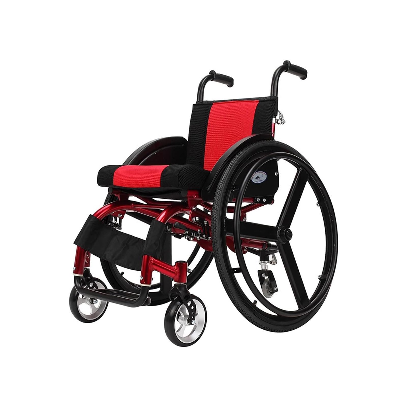 Sedia a Rotelle per il Tempo Libero Sportiva Carrozzina per Adulti Semovente Leggera Pieghevole in Alluminio Ammortizzata Manuale