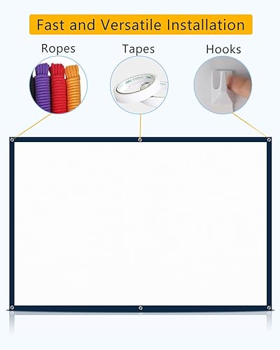 Miniatura 7 de Sovboi Pantalla de proyección, pantalla de proyector de video 169 de 100 pulgadas, plegable, antiarrugas, pantallas de películas de proyector