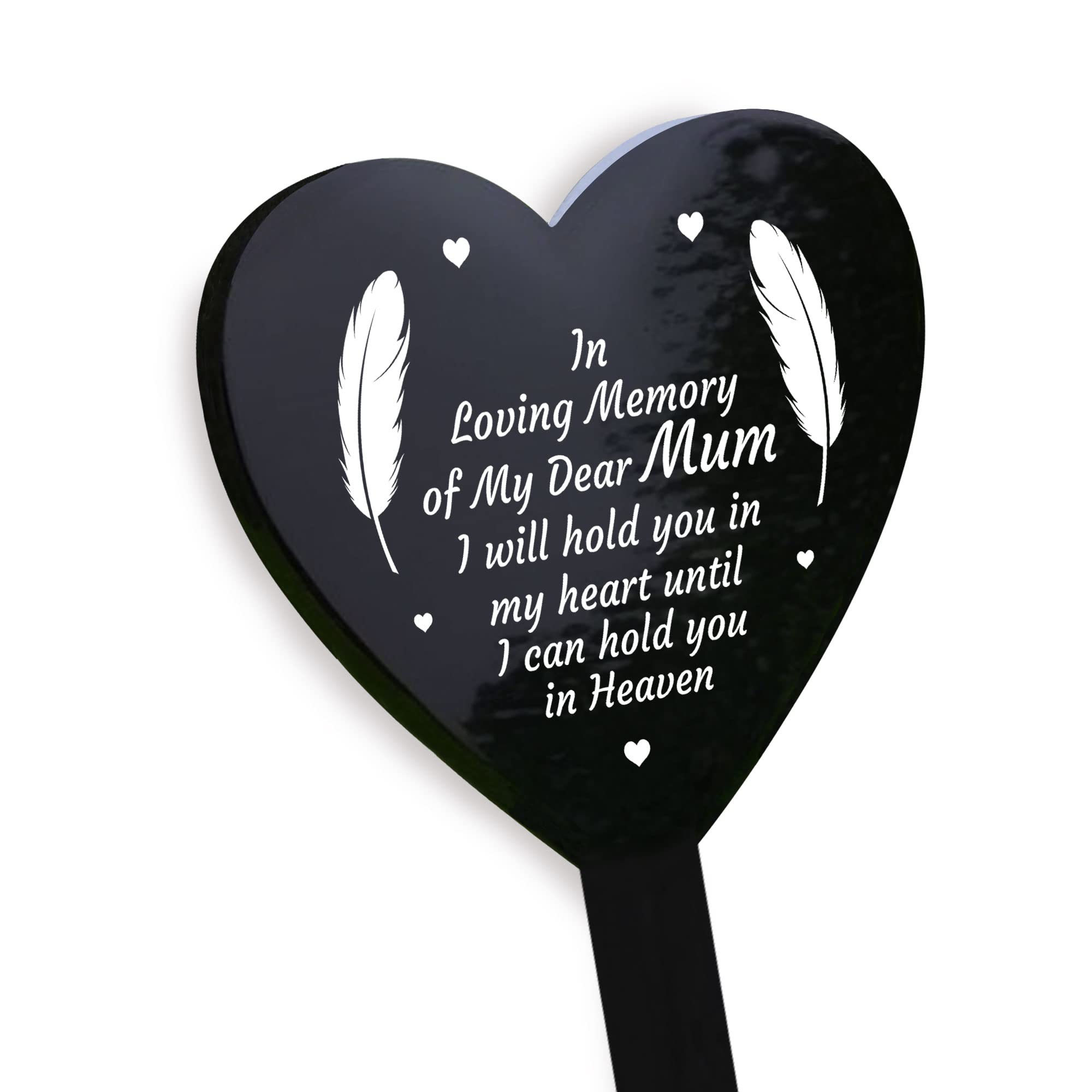 RED OCEAN Mum Memorial Plaque Heart Stake Grave Marker Remembrance Gift Garden Memorial Plaque Memorial Garden Sign