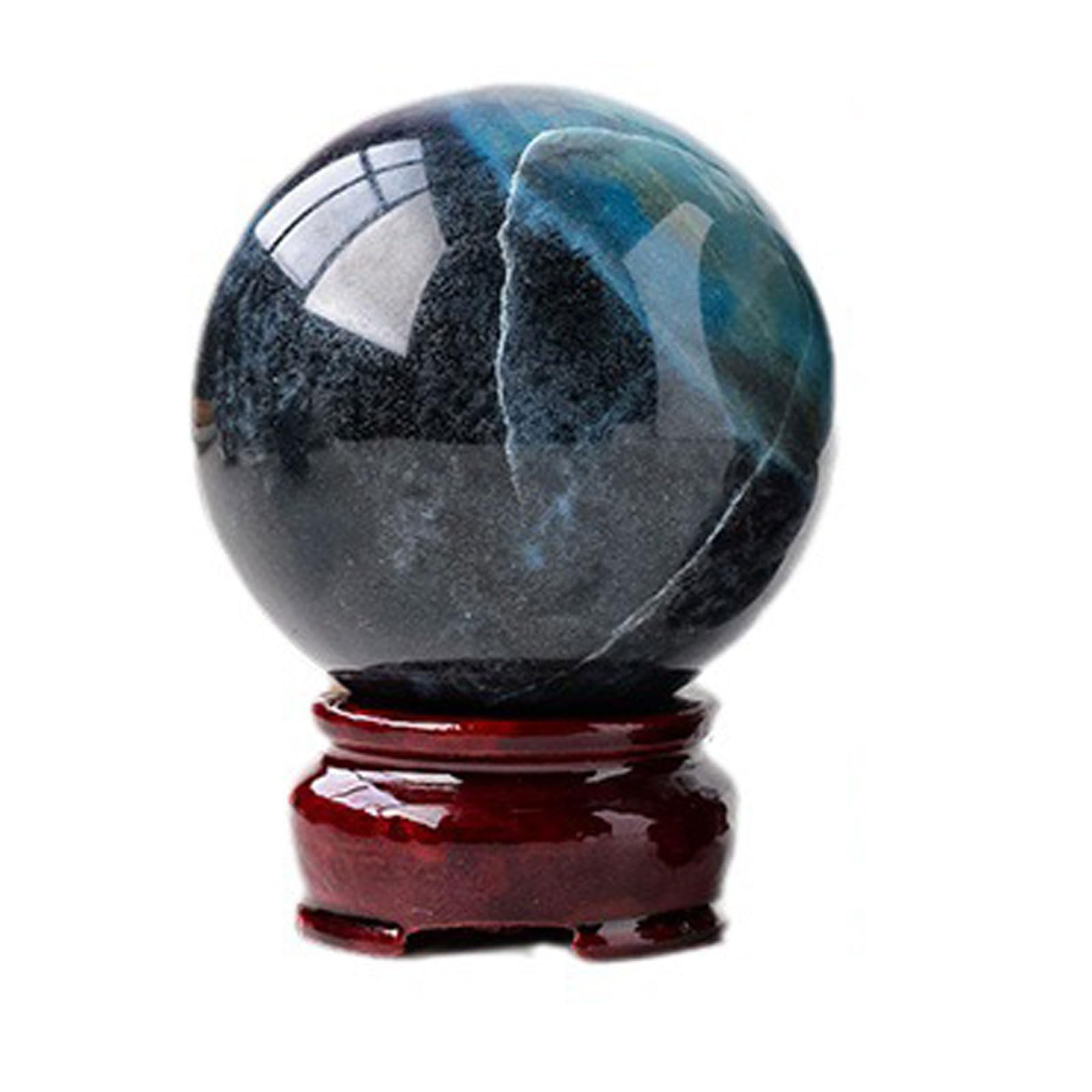 ICXLPMC Crystal Ball Hydroxyapatite raw Stone Polished Kyanite Home Decoration Ornament for Divination Fengshui,65~70mm