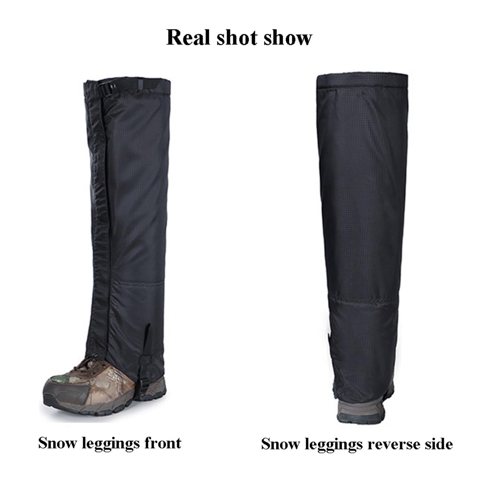 Guêtres de Jambe, avec Sangles réglables Villus, Couvre-Chaussures d'extérieur, adaptées à l'escalade, au Ski, au vélo, à la Chasse, à la randonnée et à la Raquette