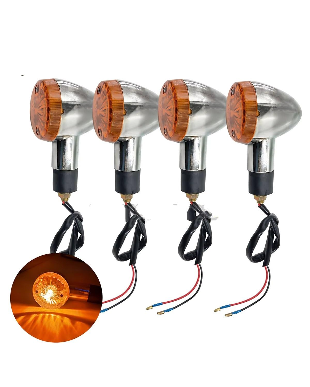 Intermitentes Moto para Vulcan VN800 900 1500 1600 1700 2000Custom VTX1300 CR Luces Intermitentes para Motocicleta para Shadow Aero Intermitentes Bicicleta(2pcs)