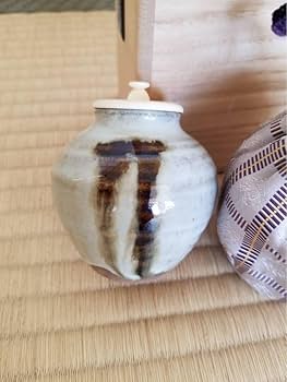 P447 水指 『唐津焼』『内山仙鶴造』『耳付水指』 共箱 茶道具