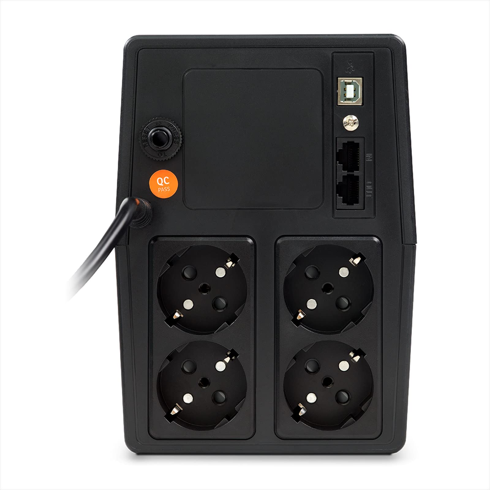 NJOY Horus Plus 1000 Gruppo di Continuità UPS 1000VA 600W | Protezione Blackout e Sbalzi di Protezione | Line Interactive | AVR | Display LCD Touch | 4 Uscite Schuko | USB | Software incluso