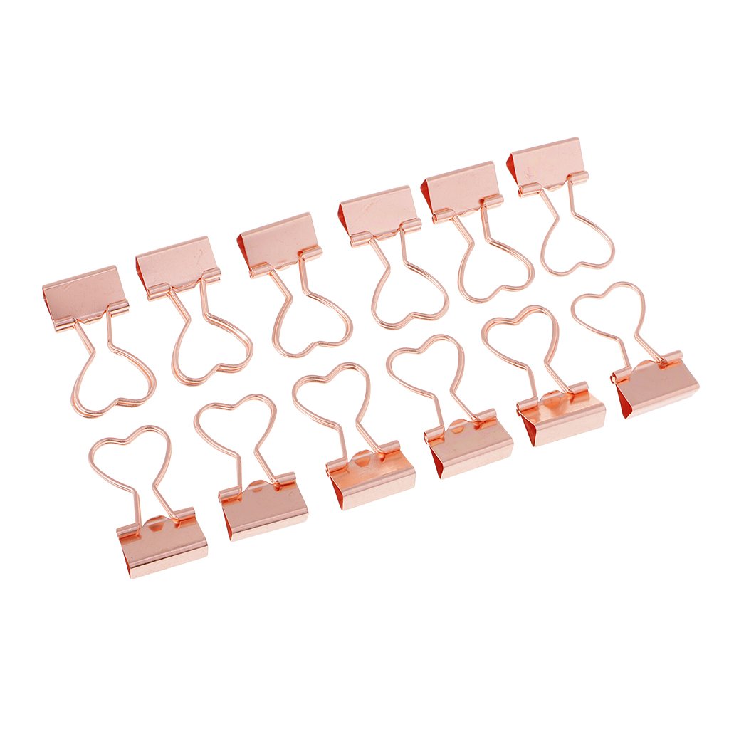 10 Set 12 Stück Metall Foldback Binder Clips Schule Büro Büroklammern Rose Gold