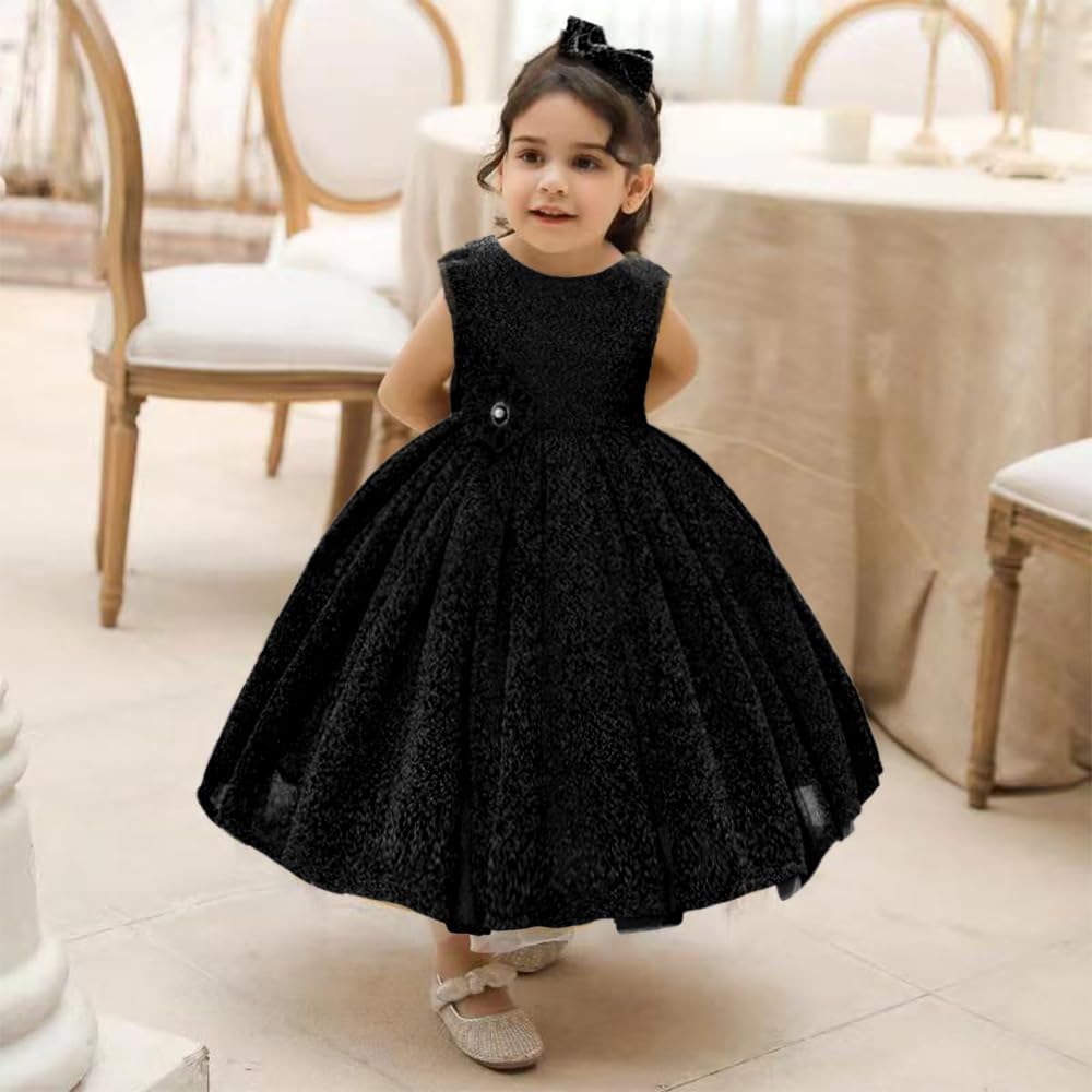 0-6T Baby Girls Dress Princess Dress Special Occasion Formal Gowns Backless Pageant Wedding Party Dresses with Headwear - Image 2