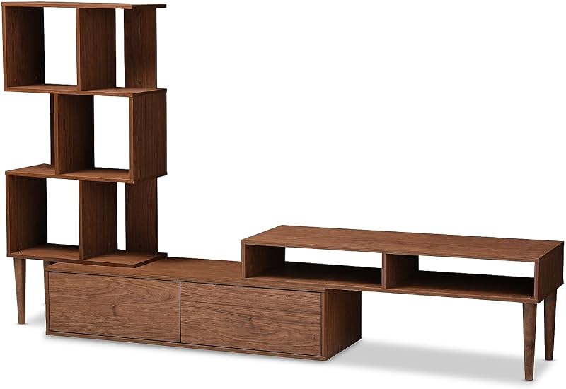 BAXTON STUDIO Haversham Mid-Century Retro Modern TV Stand Entertainment Center and Display Unit image 2