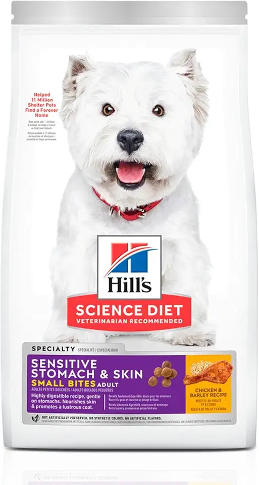 Ração Hill's Pele Sensível Pedaços Pequenos para Cães Adultos sabor frango - 6.8kg