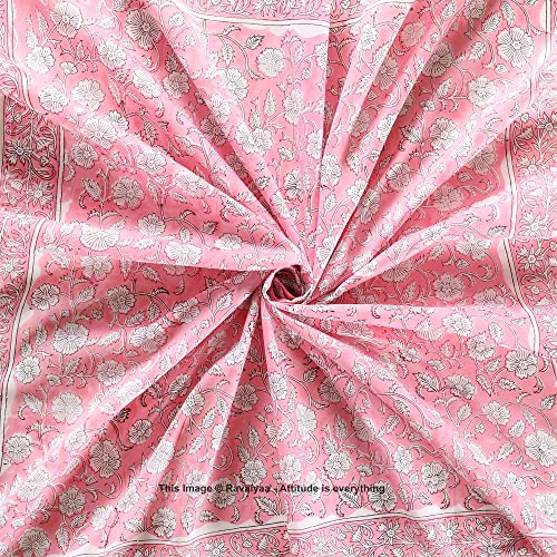 Image of Ravaiyaa - Attitude is everything Sanganer Hand Block Printed Scarves Pure Cotton Scarf Square Hijab Dupatta 40 inch X 40 inch Inch