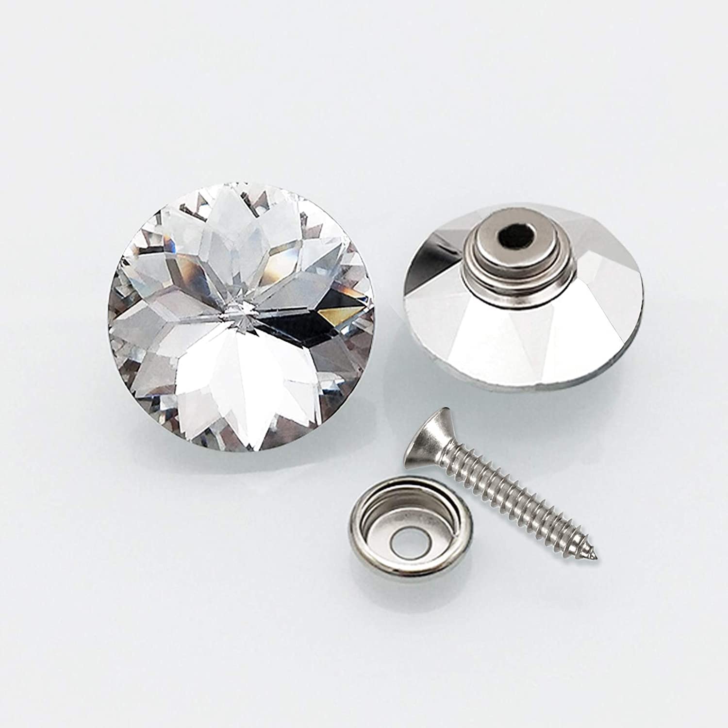 Niewidoczne zatrzaski guziki do szycia, kryształowy guzik, 50 szt. 25 mm jasne diamentowe guziki świecące guziki okrągłe ozdobne guziki Bling Snap Design Kryształowe guziki do szycia (Redbud)