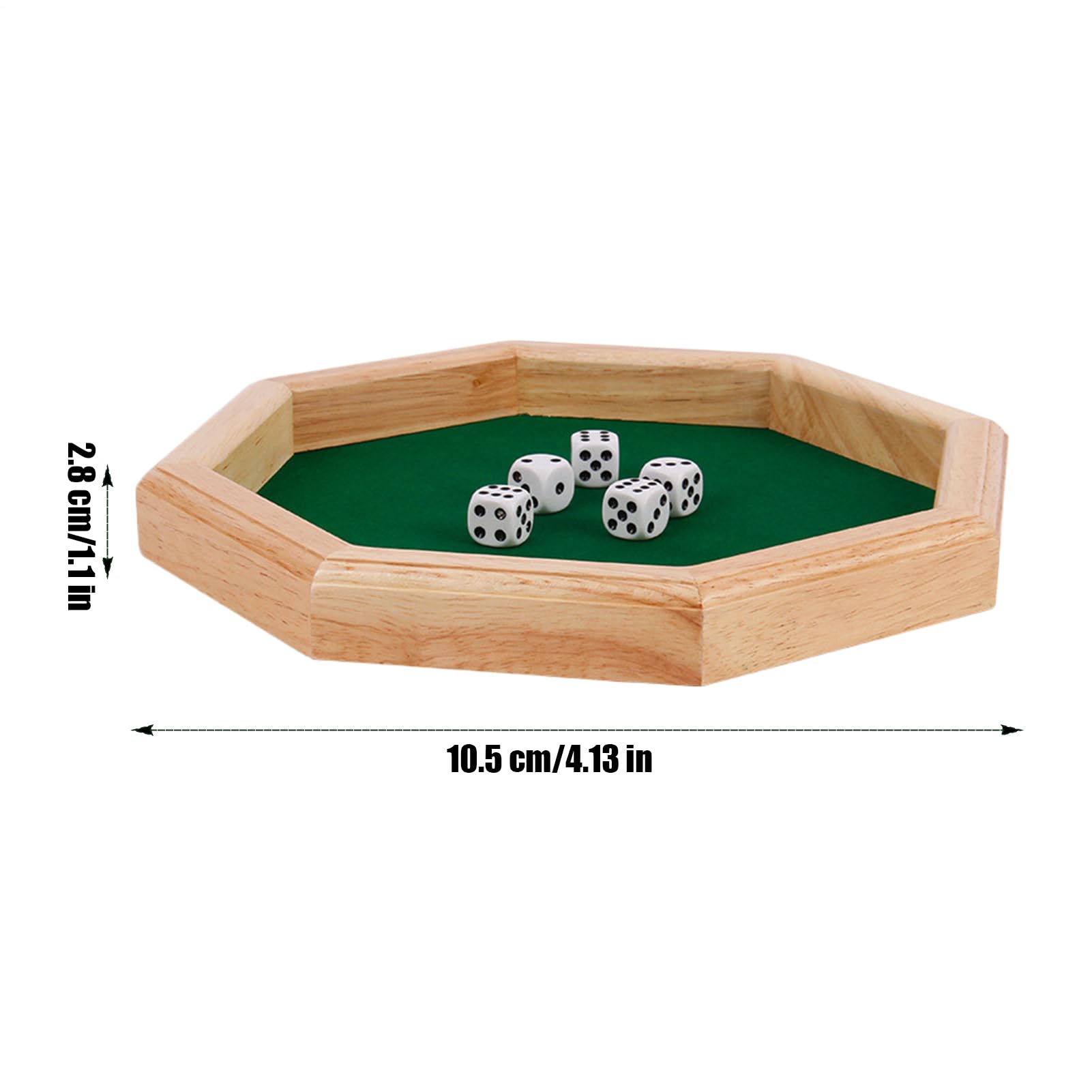 Achteckiges Würfelbrett – Spielmatte aus Holz, tragbare Würfelbox, Tischflächen | Reise-Familientreffen Zubehör, Urlaubsgesellschaftsspielwerkzeug für Thanksgiving, Enf