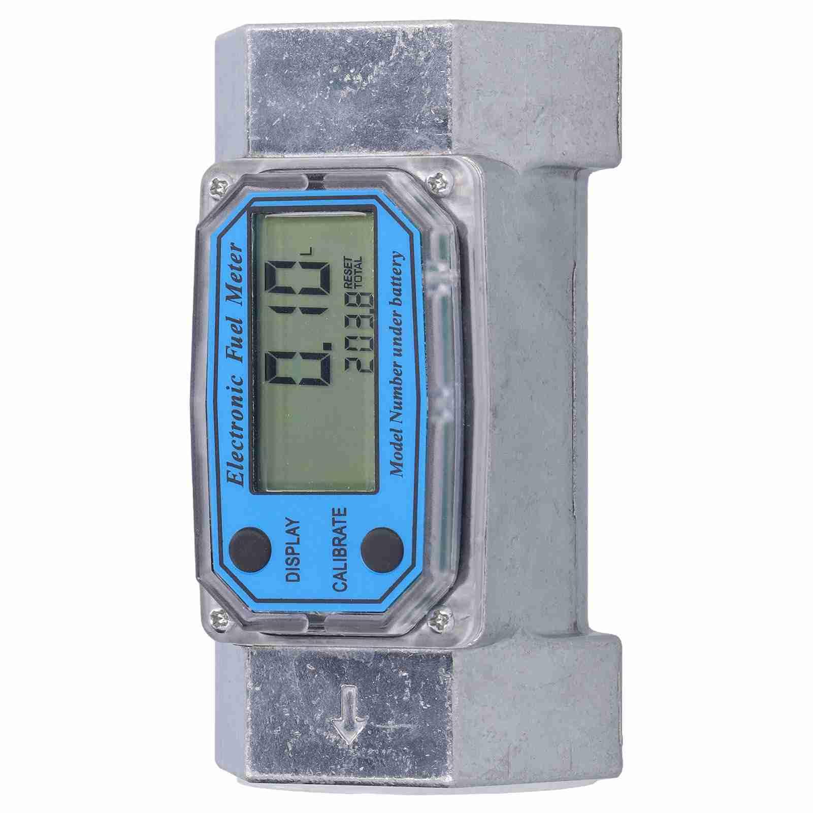 Medidor de Flujo de Turbina Medidor de Flujo Digital Electrónico 2in 2.3V-3.3V Medidor de Flujo de Agua LLW-50 para Combustible Agua Líquida Gas Aceite