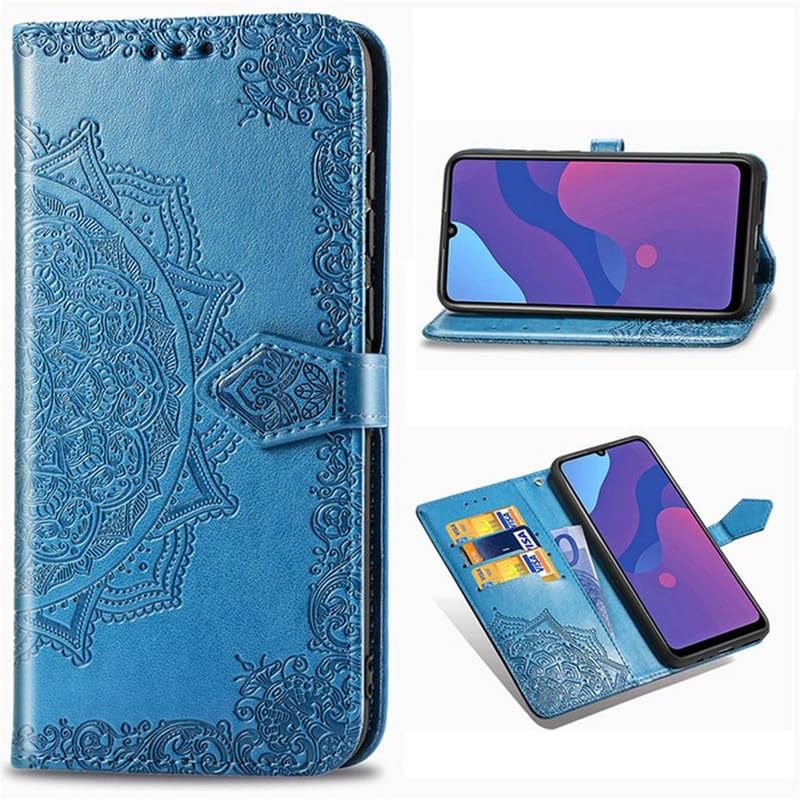 Image of ClickCase Queen Series for Oppo Reno 15 5G Leather Flower Embossing Wallet Flip case Magnetic Closure Flip Cover for Oppo Reno 15 5G (Sky Blue)