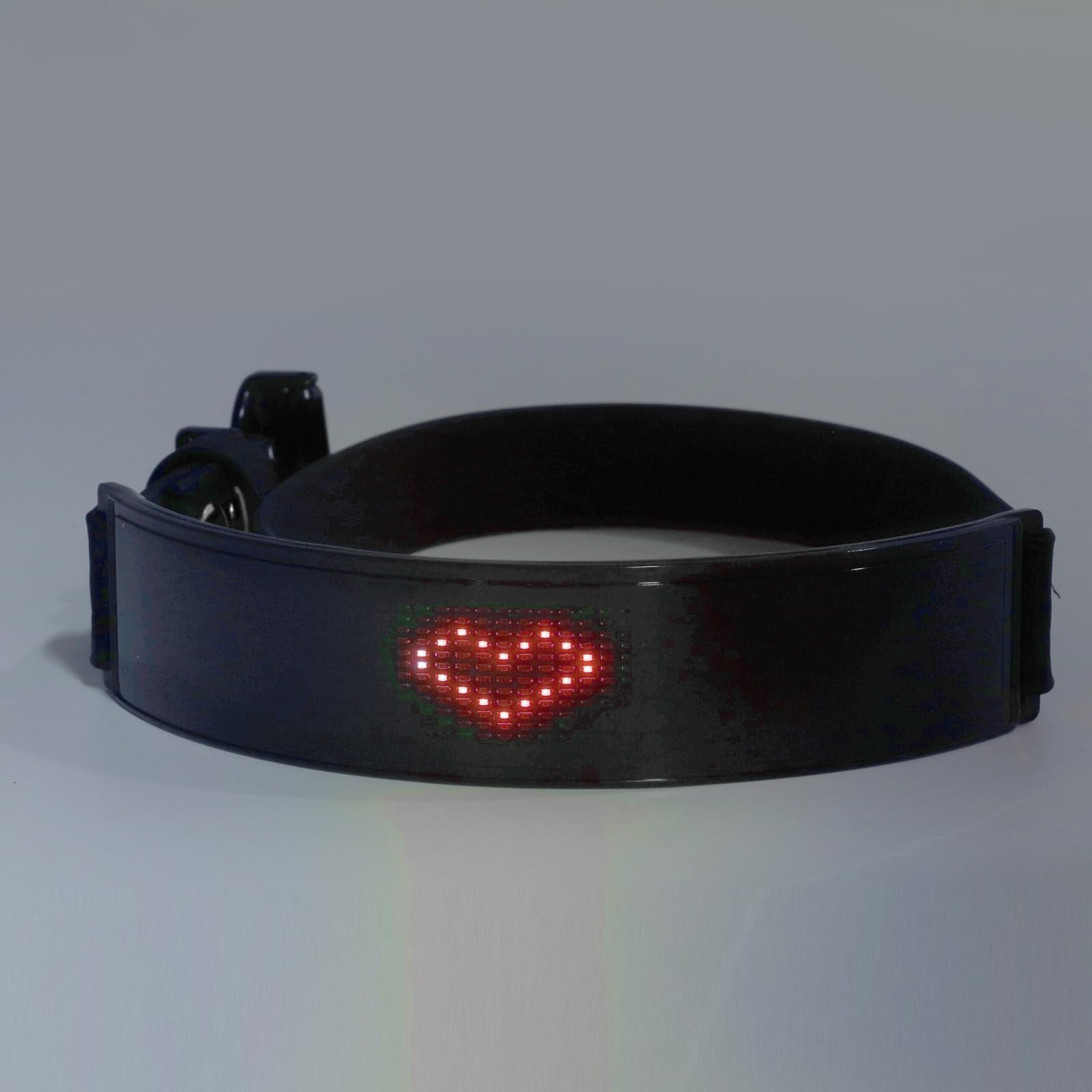 Collar de LED, Collar LED Programable DIY Recargable para Pasear Perros, Collar Nocturno Brillante para Mascotas con Pantalla de Bricolaje y Cinturones Ajustables (Luz roja)