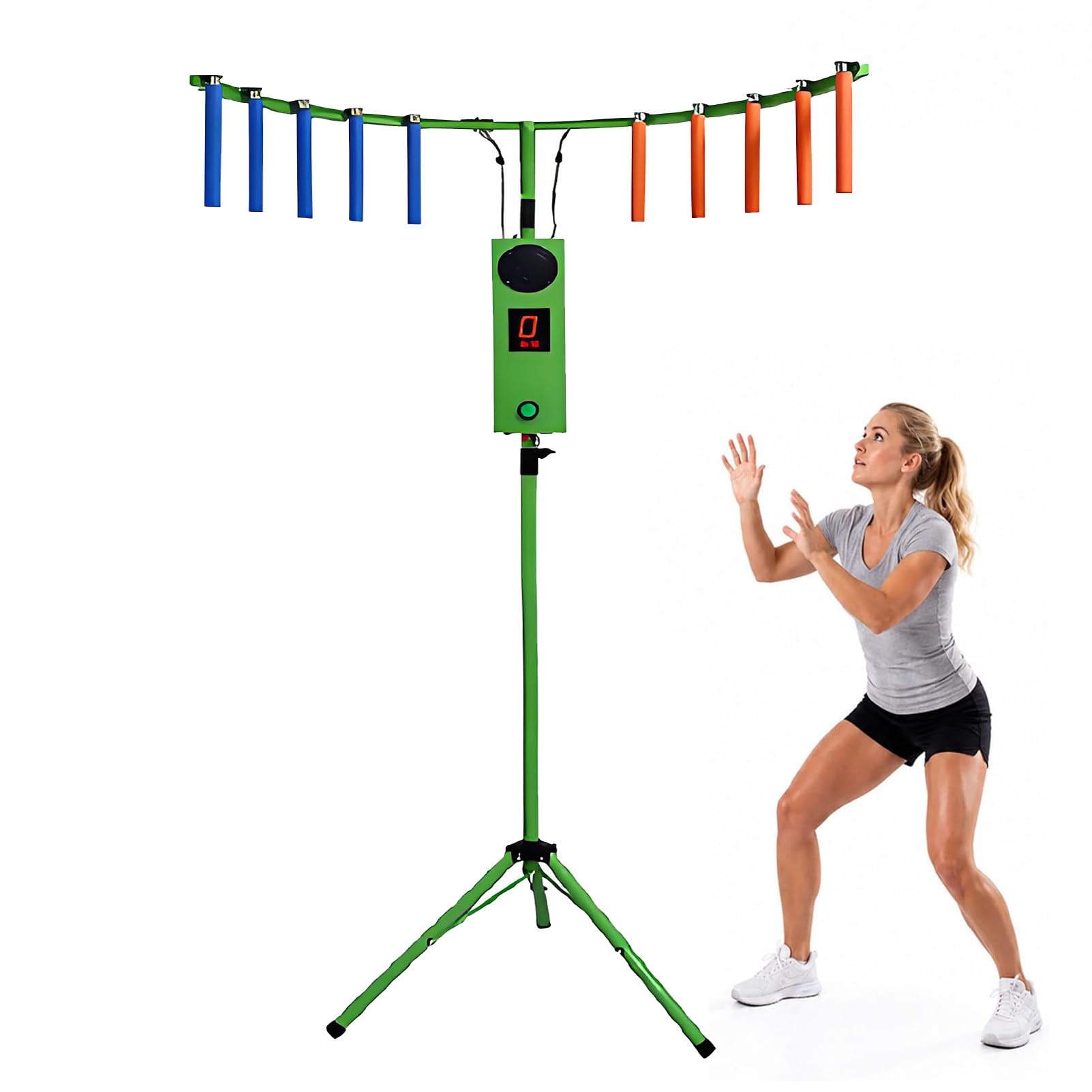 EpyGnom Hand Eye Coordination Training Catching Game, Reflex Arcade Stick Game Machine with Extendable tripod, LED Digital Display & Music Reaction, for Parties, Game Rooms Green