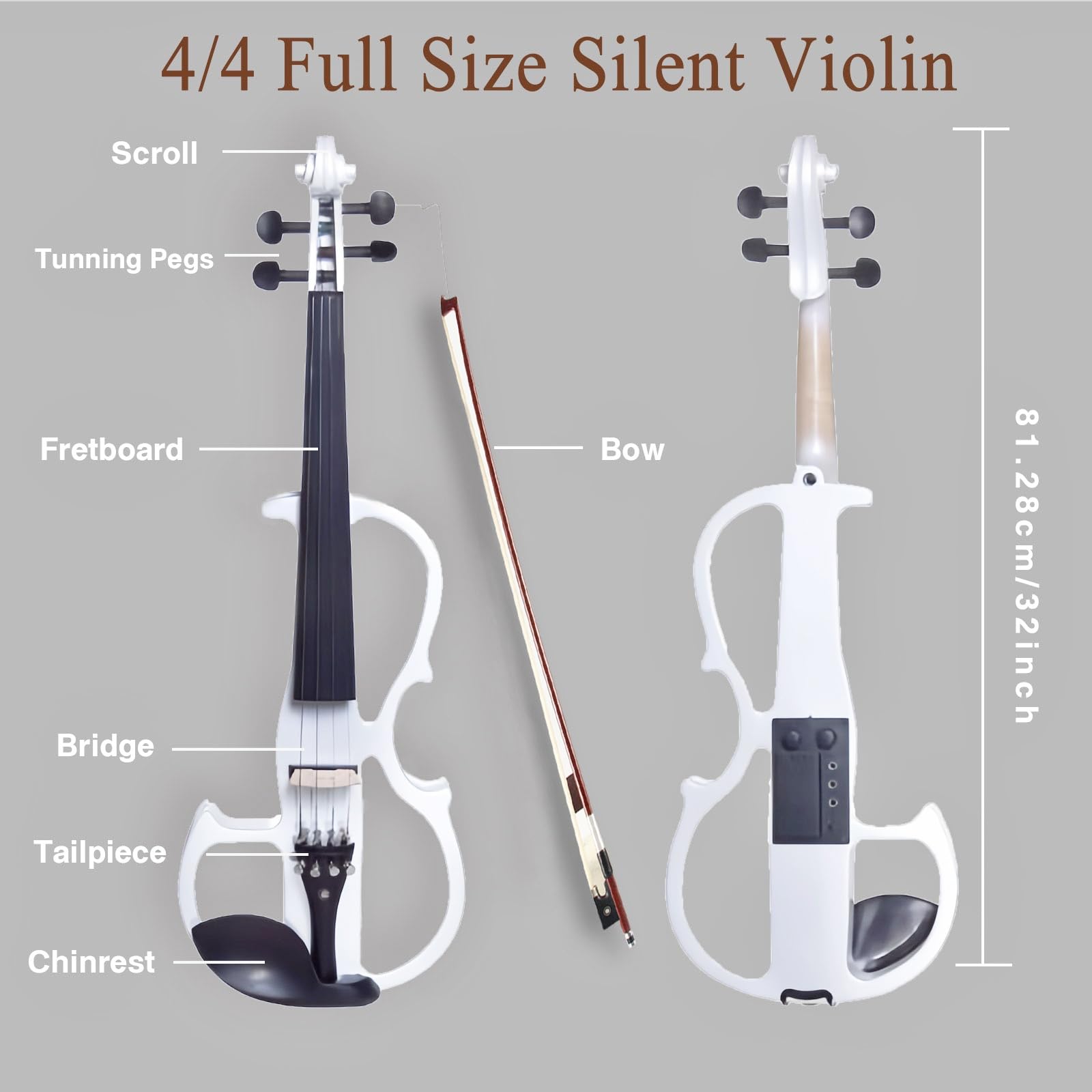 Amazon.com: Ceciliec Electric Violin, Solid 4/4 Full Size Silent