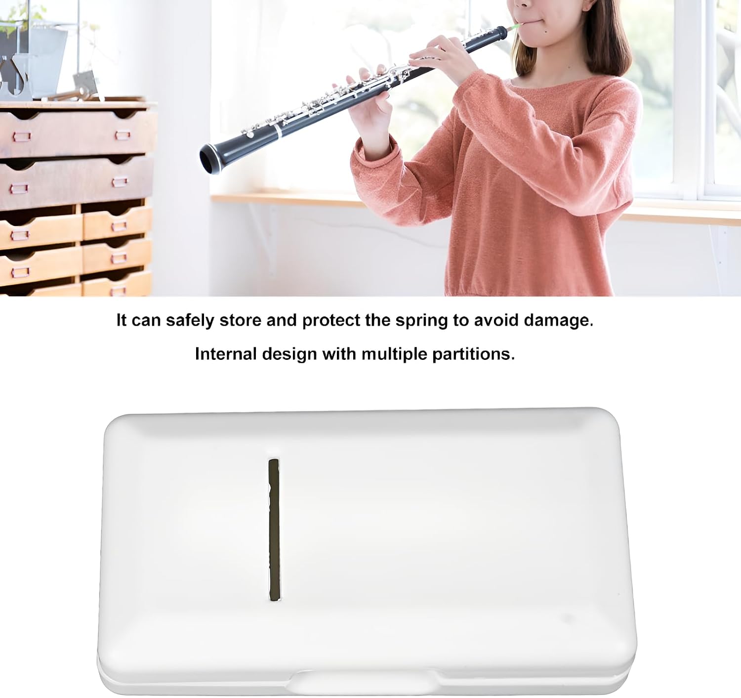 2 Pcs Oboe Reed Case, 6-Slot Design Plastic Reed Storage Holder image 3