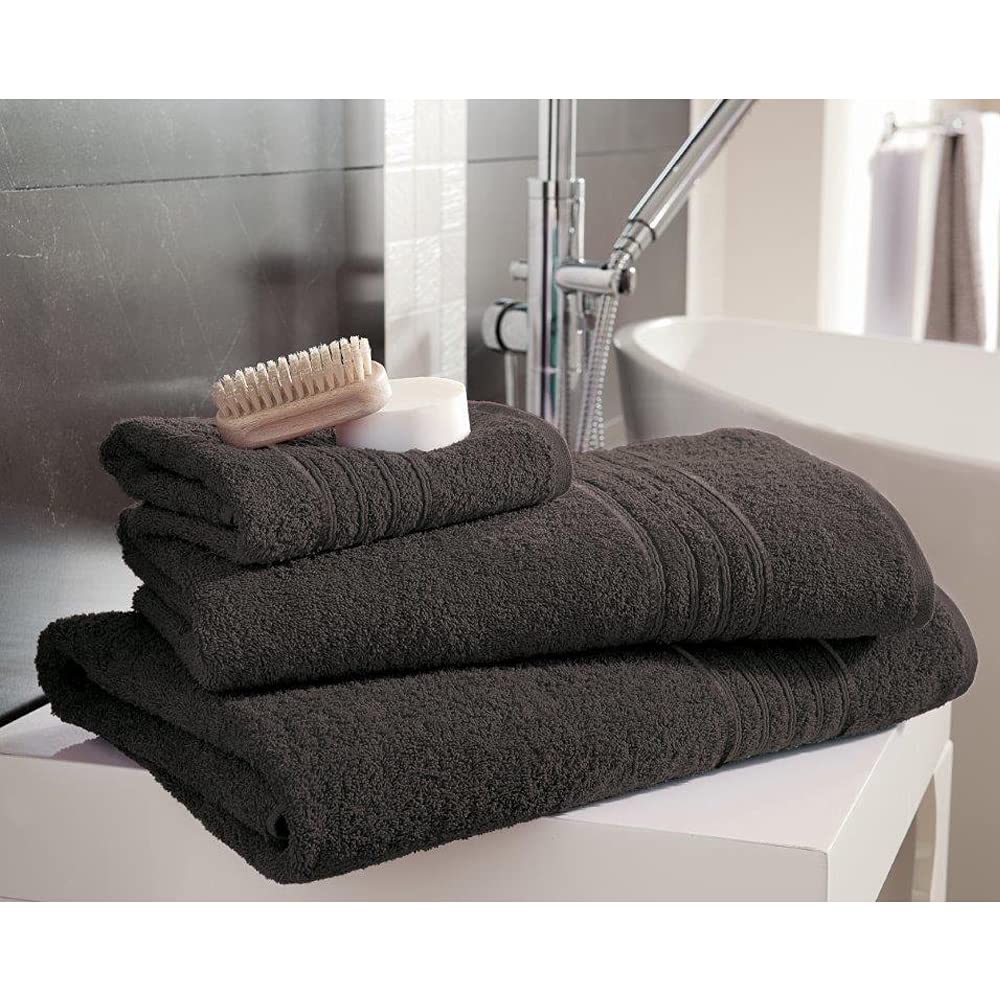 Slumber Nights Egyptian Cotton Hand Towel 4 Pc Bathroom Soft Thick Absorbent 50 X 80 cm Size (Charcoal) — image 1