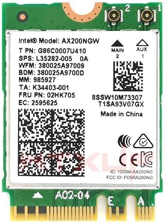 Dual Band Wireless AX200NGW for Intel AX200 WiFi 6 Adapter 2.4GHz 574Mbps/5GHz 2.4Gbps 802.11AX Network Card Supports Bluetooth 5.0 Wireless Network Adapter