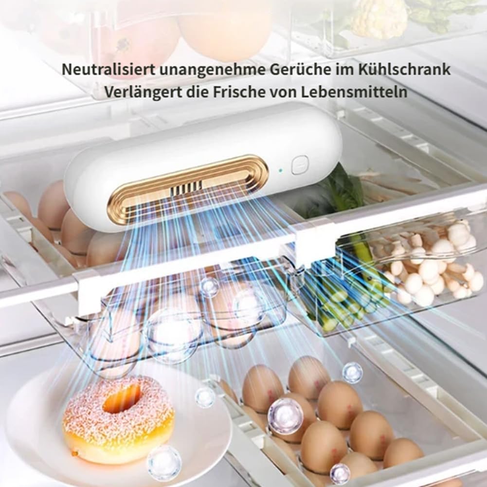 2 Stück Ozoori KüHlschrank Deodorierer USB, Wiederaufladbarer Ozoori für Kühlschrank, 2 Modi Geruchsneutralisierer Ozongenerator für Kühlfach Gefrierschrank Schließfach Auto (2 Stück-C)