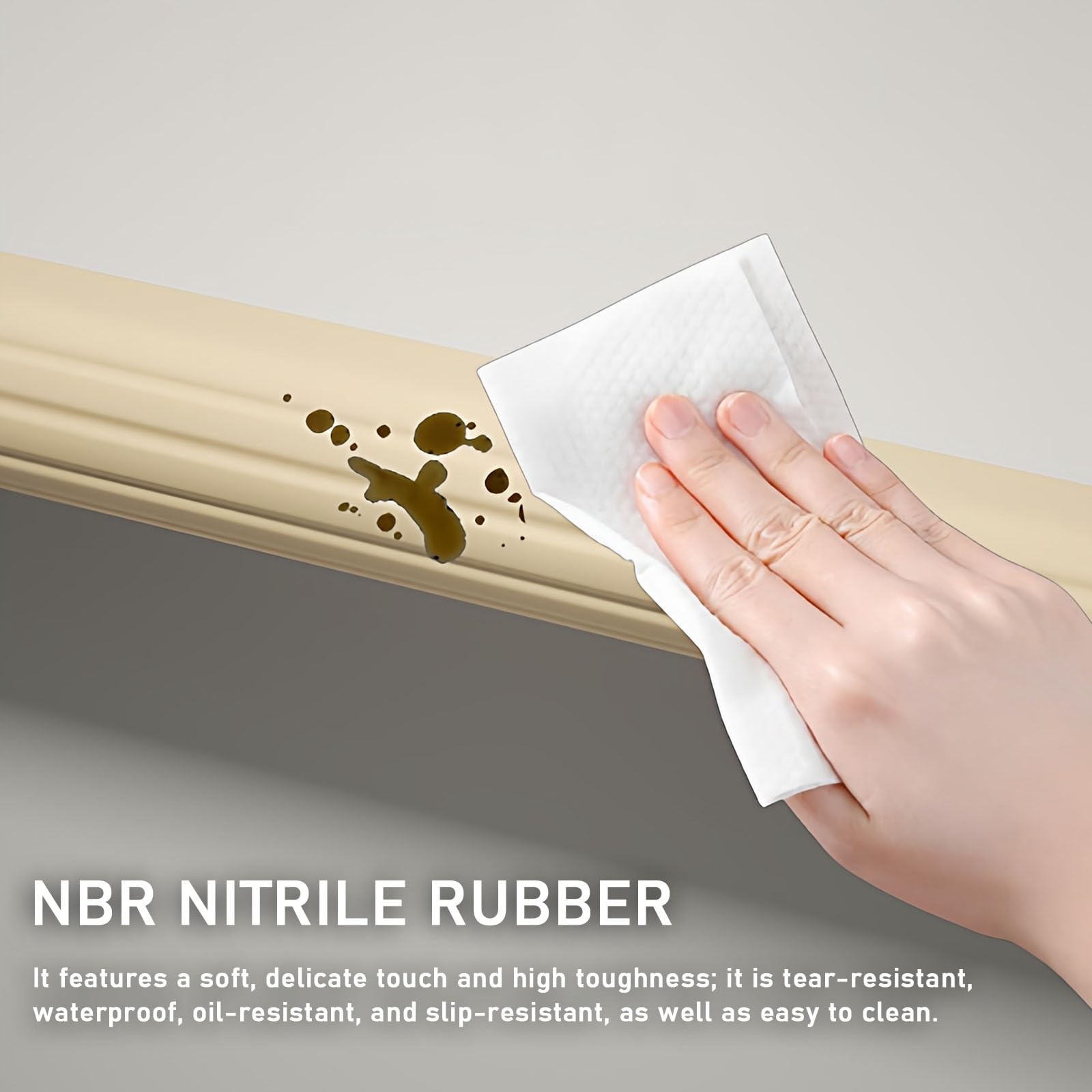 Paraspigoli Angolari, in NBR, Autoadesiva, a Forma di U, Paracolpi | Para Spigoli per Mobili, per Tavoli, Sedie, Davanzali, Braccioli e Letti con Spessore di 2–3 cm(Beige,1000cm/394in)