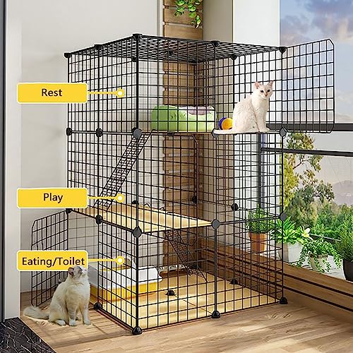 Cage pour chats noire : enclos modulable intérieur et extérieur - 4