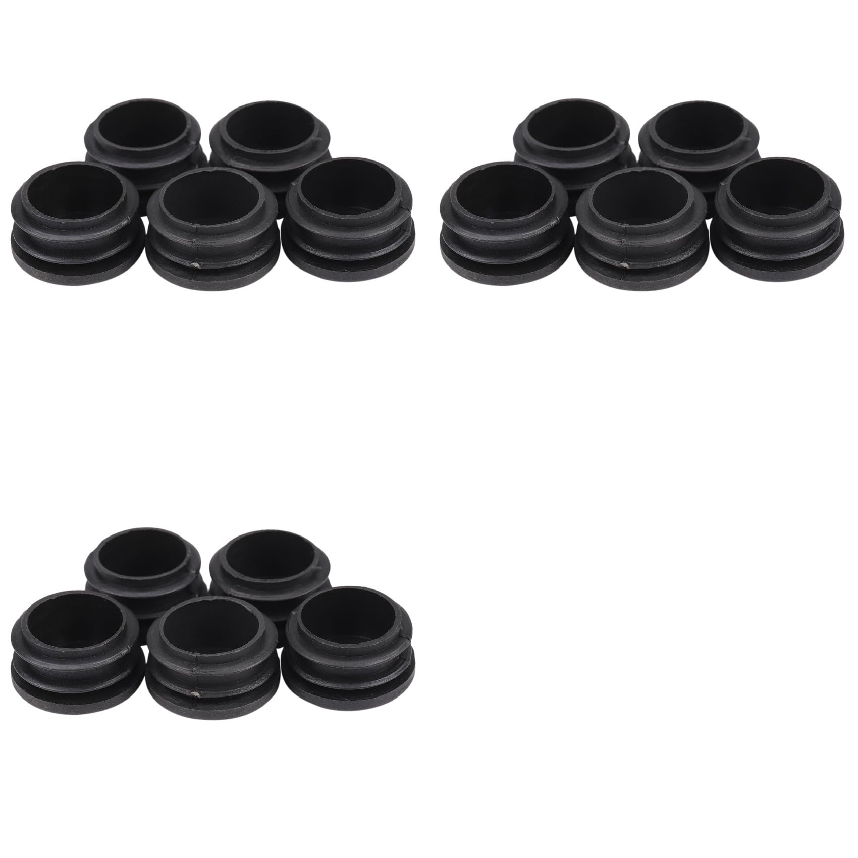 Hndhbfgrt Black Plastic 35mm Dia Blanking End Caps Round Tube Insert 15 Pcs