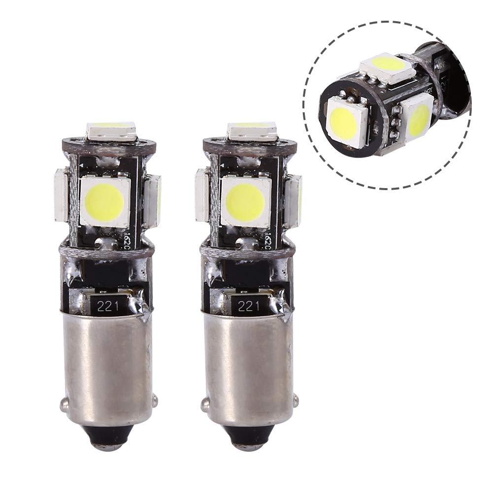 Światła postojowe, 2 szt. Białe H6W BA9S LED 5 SMD Błąd Canbus Free Corner Signal Reading Map Żarówki