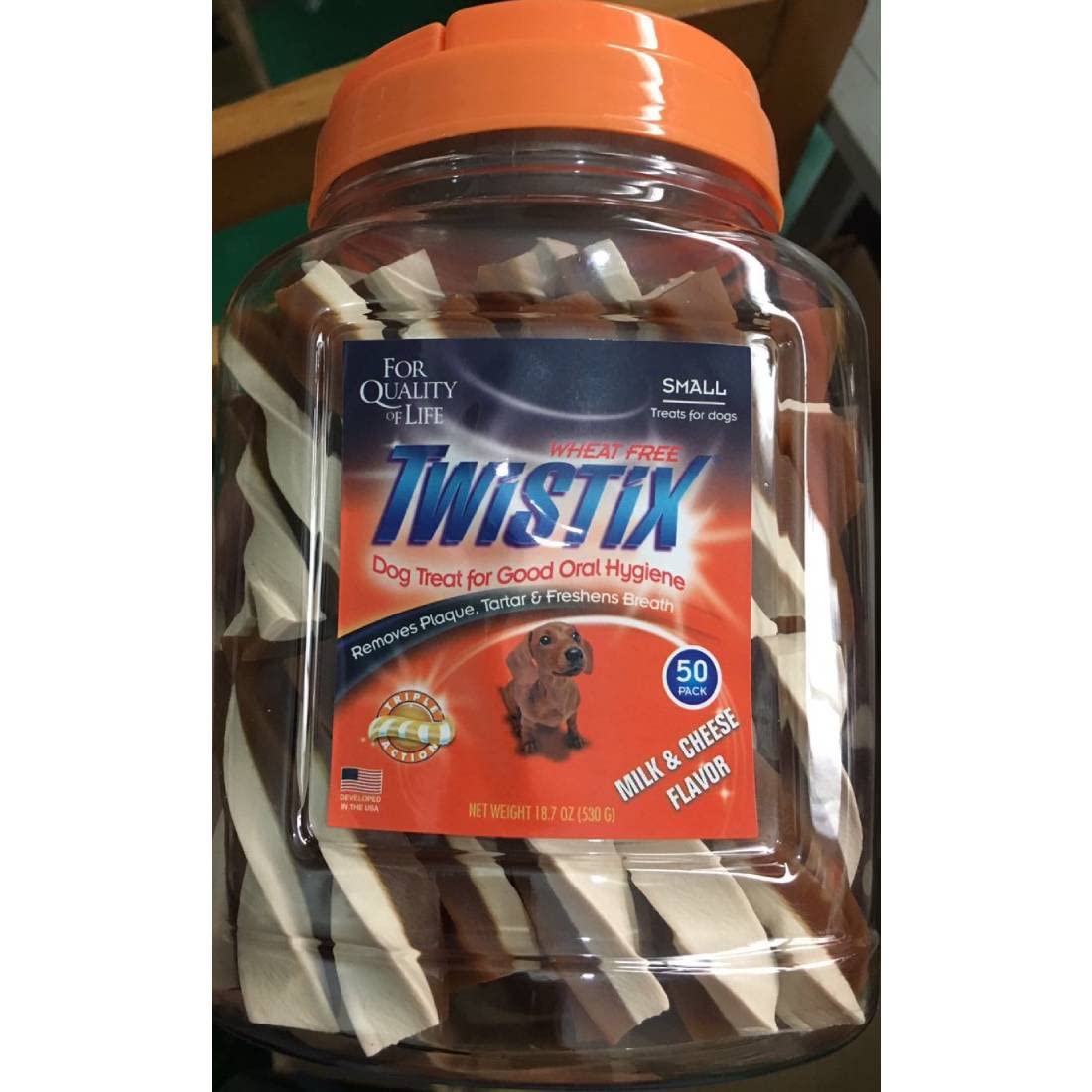 Twistix Canister Twisted Dental Dog Treats with Milk and Cheese Flavour for Dog’s Daily Dental Hygiene Dog Treat for Fresh Breath and Clean Teeth, Small 50 Sticks (B096ZXDD7G) Amazon Price History, Amazon Price Tracker