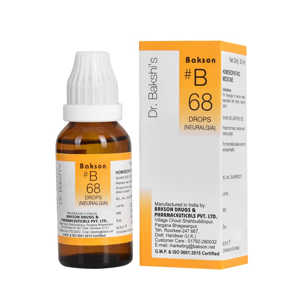See full amazon price history chart for Dr. Bakshis BAKSONS HOMOEOPATHY # B 68 Neuralgia Drops (30 ml) Dr. Bakshis BAKSONS HOMOEOPATHY # B 68 Neuralgia Drops (30 ml) (B0BWJ4JS12) Amazon Price History, Amazon Price Tracker