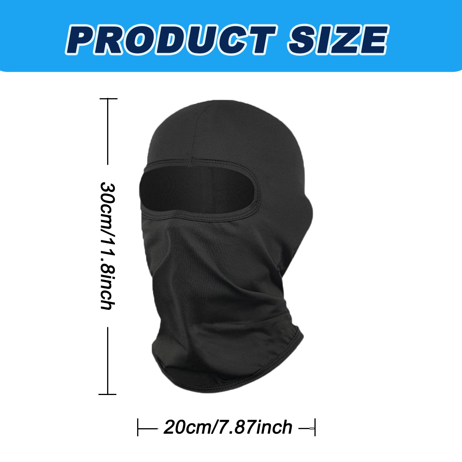 3 Pzs Máscara de Pasamontañas para Niños, Balaclava Protector, Bufanda de Verano para el Cuello Anti Viento Transpirable Protector UV Bufanda de esquí para Motocicleta, Talla única (Negro)