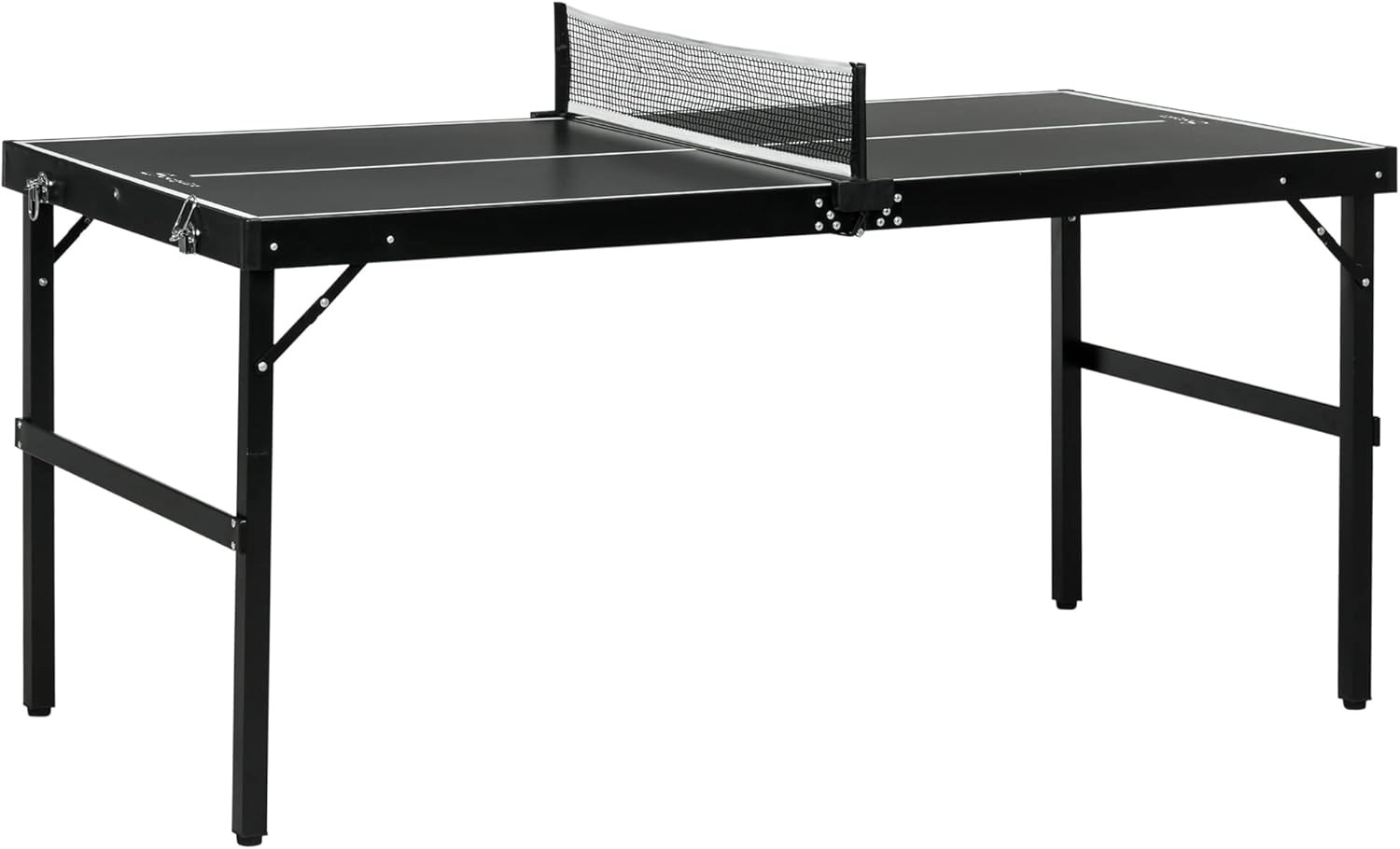 Soozier Mini Folding Table Tennis Table with Aluminium Frame, Portable