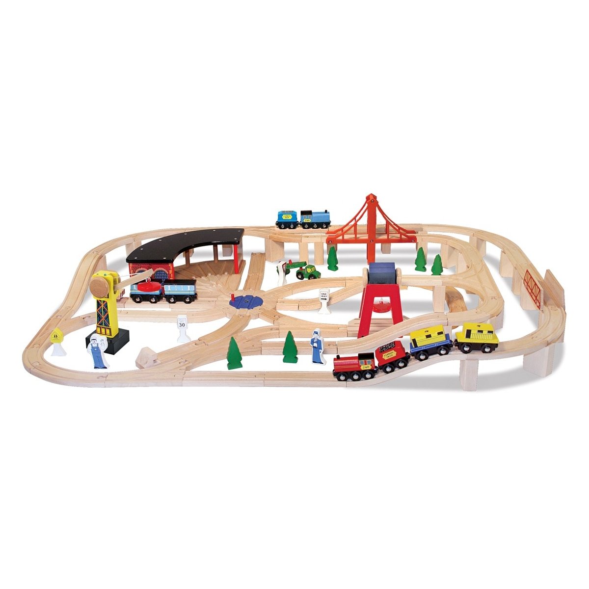 Melissa And Doug Wooden Train Table And 130 Piece Train