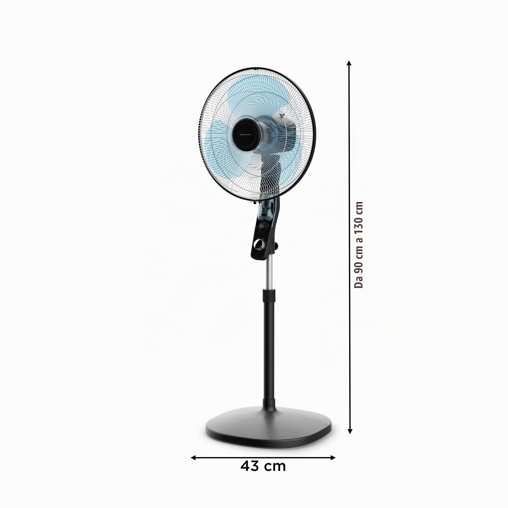 Rowenta Essential, Anti-mosquito, Ventilatore a Piantana, 3 Velocità, Ventilatore Silenzioso, Funzione anti-zanzare, Oscillazione 120 gradi, Altezza Regolabile, VU4420