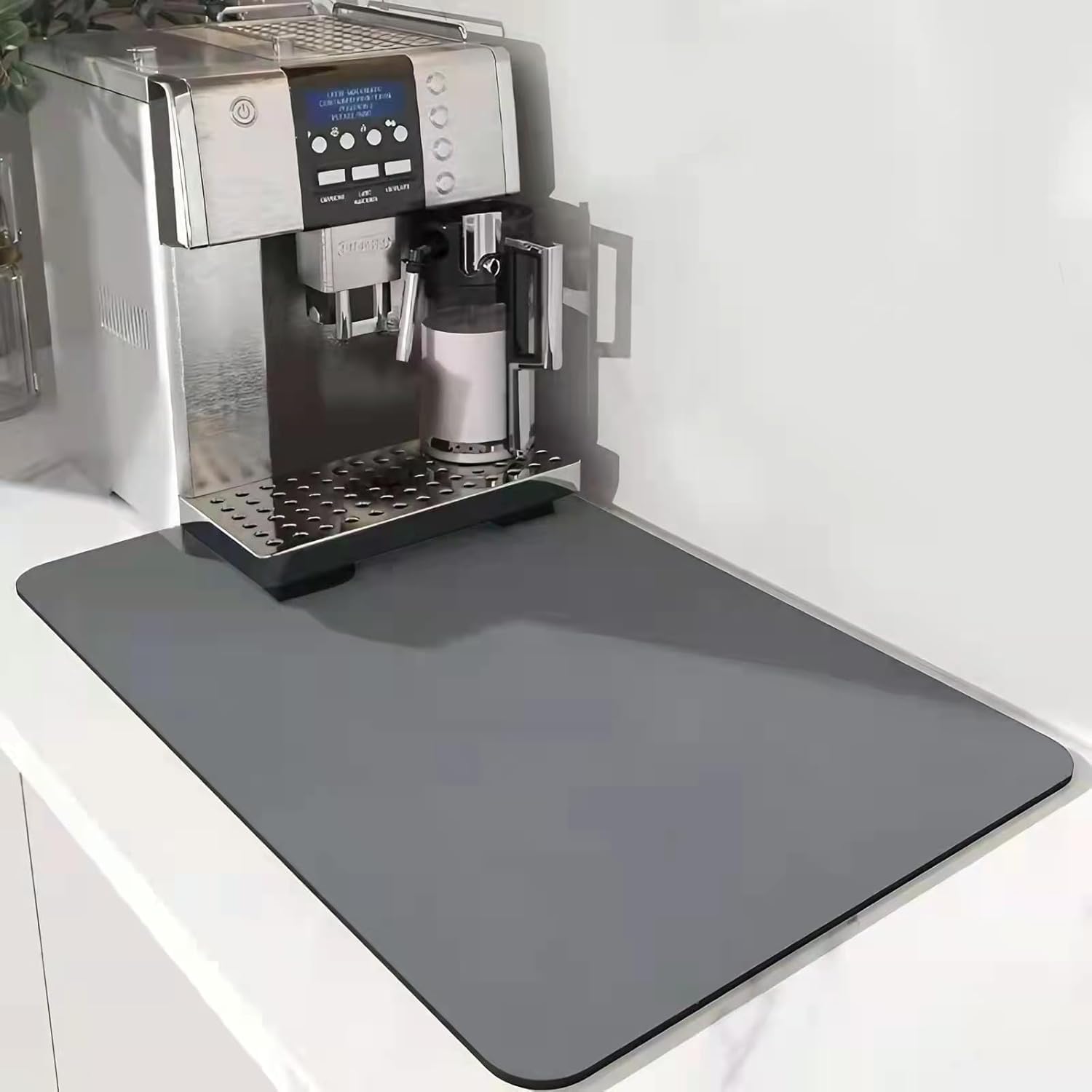 pafnisoin Coffee Machine Matt 40 * 30cm Coffee Station Mat Draining Mat Kitchen Mat(Grey)