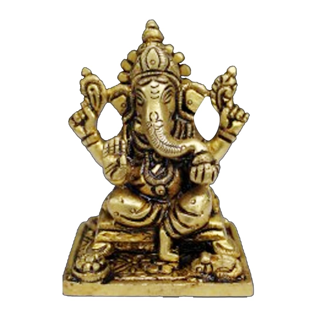 Om BhariPuri Divine 100% Pure Brass Ganesha Idol: Auspicious Symbol of Prosperity