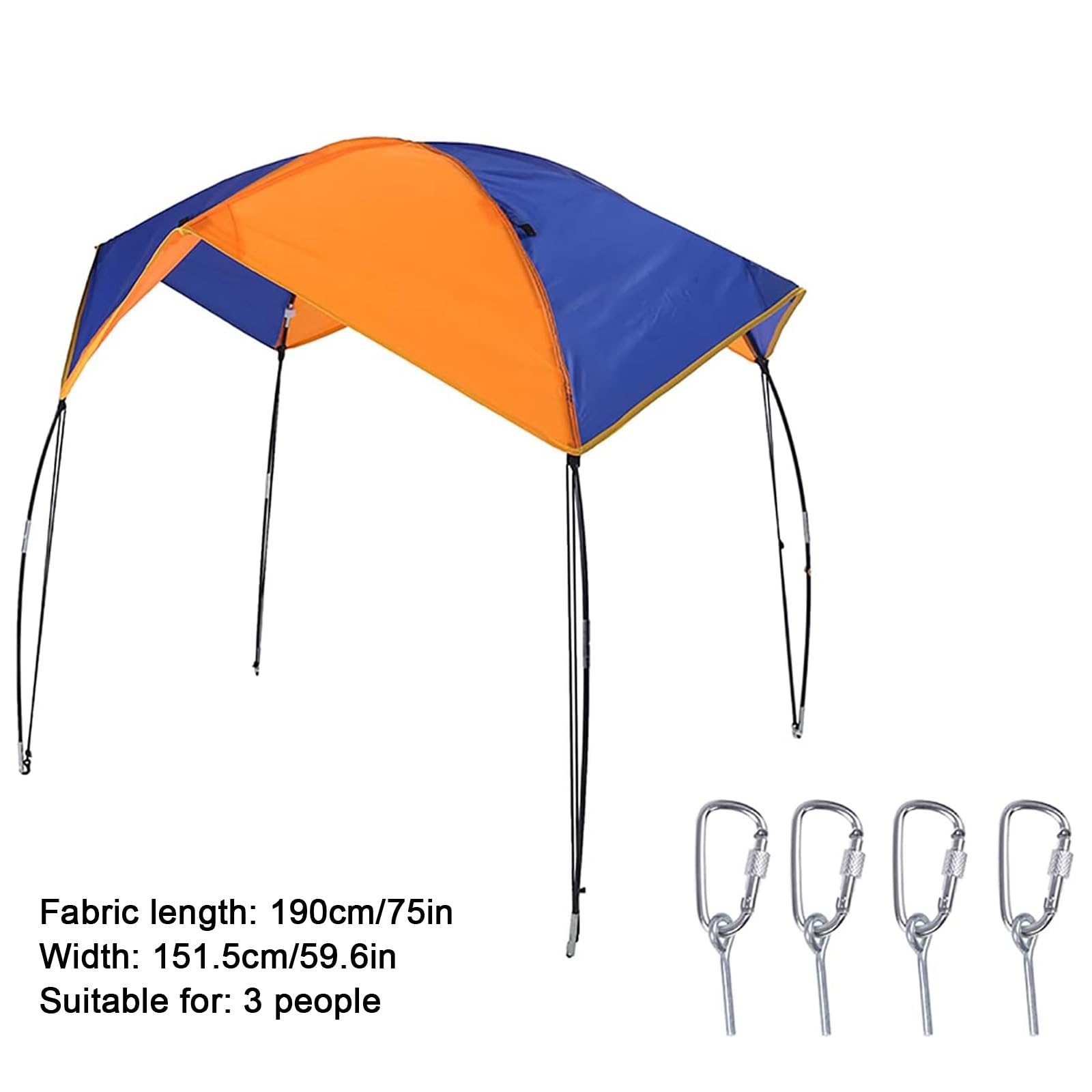 Tendalino Barca, Tendalino per Gommone, Tessuto Oxford 600D, con Custodia per Riporlo, per Gommoni da 2-4 Persone(190x151.5cm/75x59.6in)