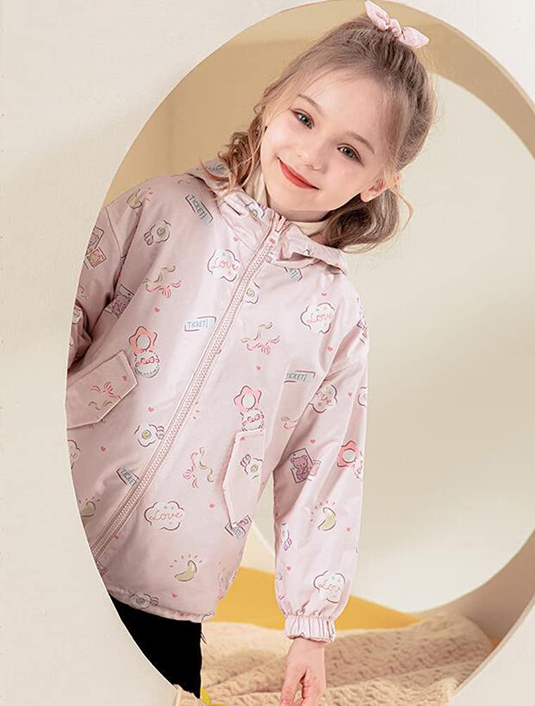 Cappotto da bambina, da indossare su entrambi i lati, per autunno, inverno e giacche calde in pile