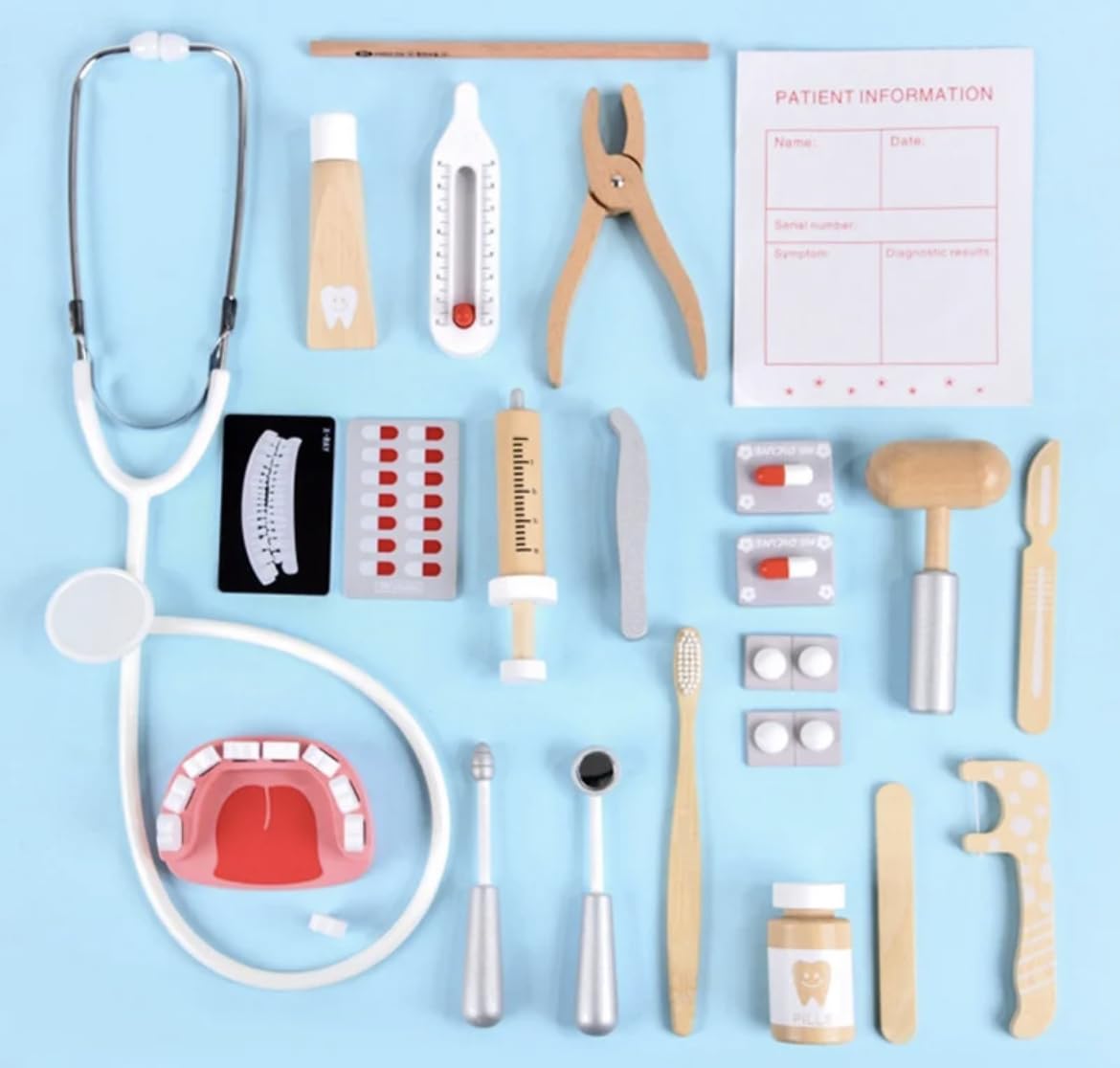 TOYARTSY Kids Pretend Play Doctor Set with Storage Bag – Complete Medical Tool Kit & Dentist Playset for Interactive Role Play – Fun & Educational Medical Toys for Children Ages 3+ Years, Dr playset 2