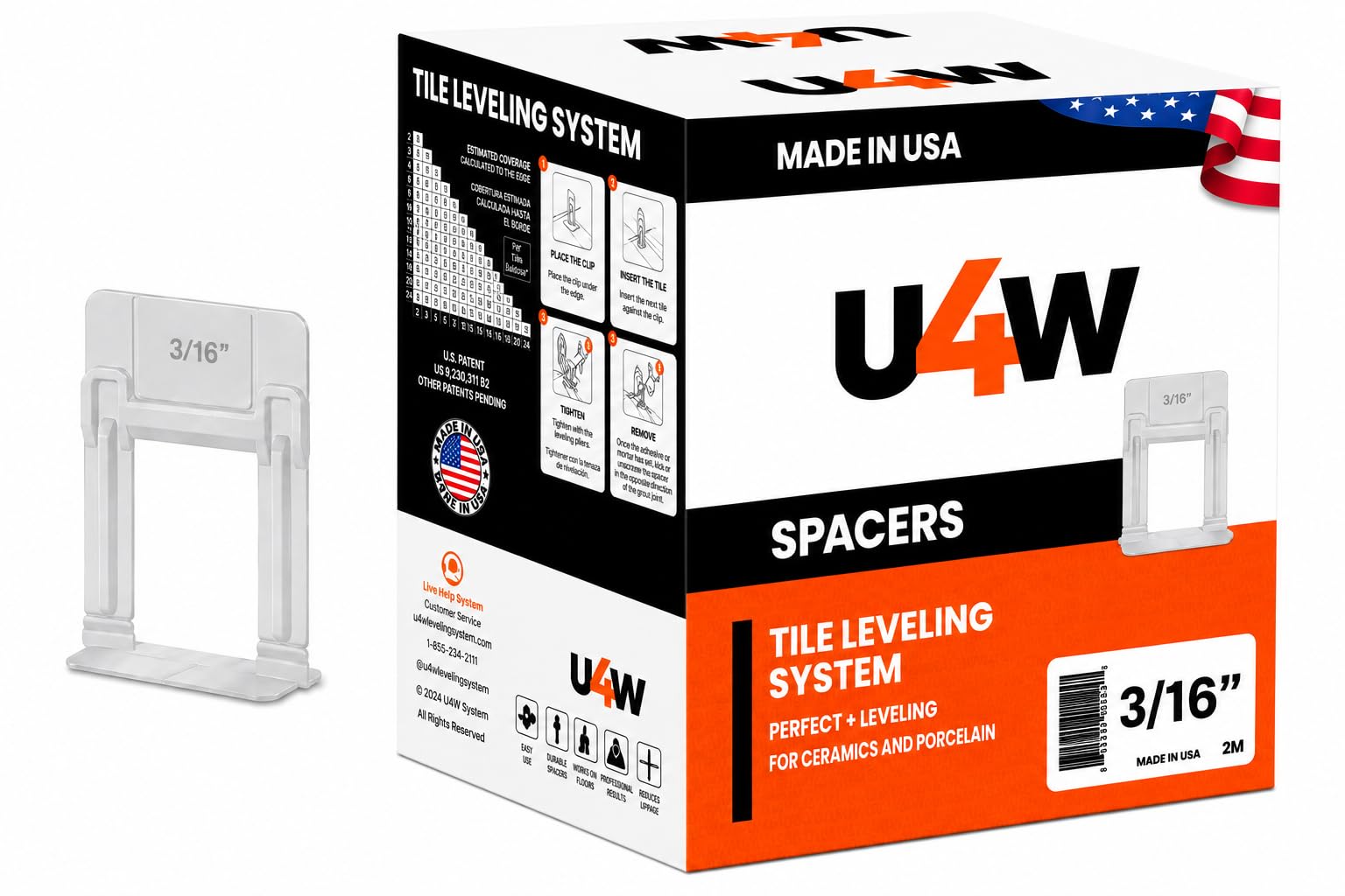 United 4 Work 500 Clips Tile Leveling