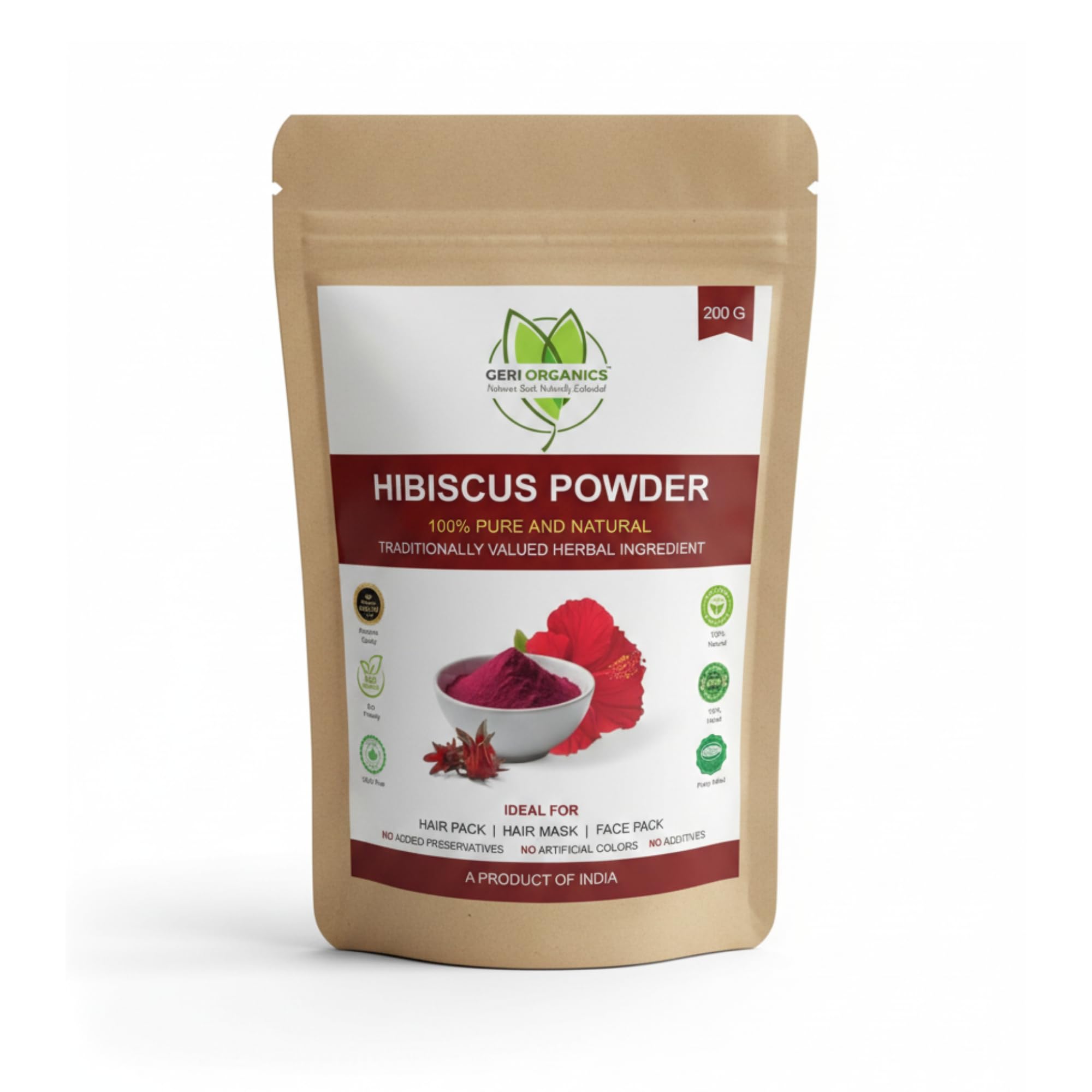 Hibiscus Flower Powder for Hair Fall Control & Hair Growth | 100% Pure Natural Gudhal Ka Phool Powder | Dandruff Control | Herbal Hair Mask & Face Pack | Hibiscus sabdariffa | No Preservatives | 200g-picture-39