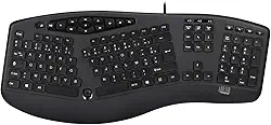Teclado de mesa ergonômico Adesso Akb-160UB Truform Media 160, preto
