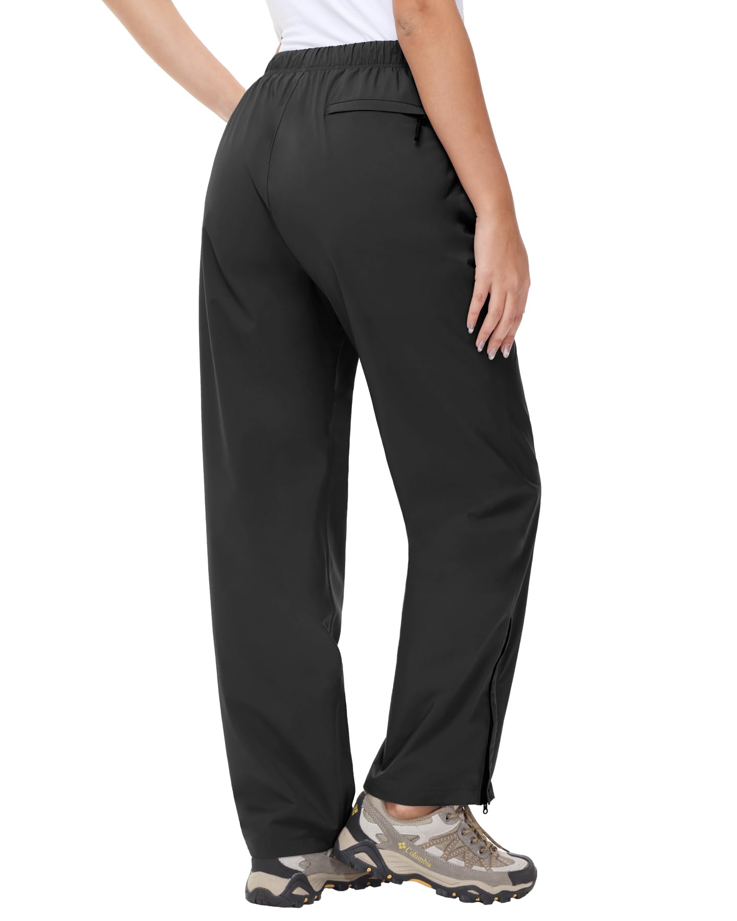 Damen Regenhose Wasserdicht Outdoorhose Damen Trekkinghose Überziehhose Wanderhose Damen Leichte Softshellhose zum Fahrrad
