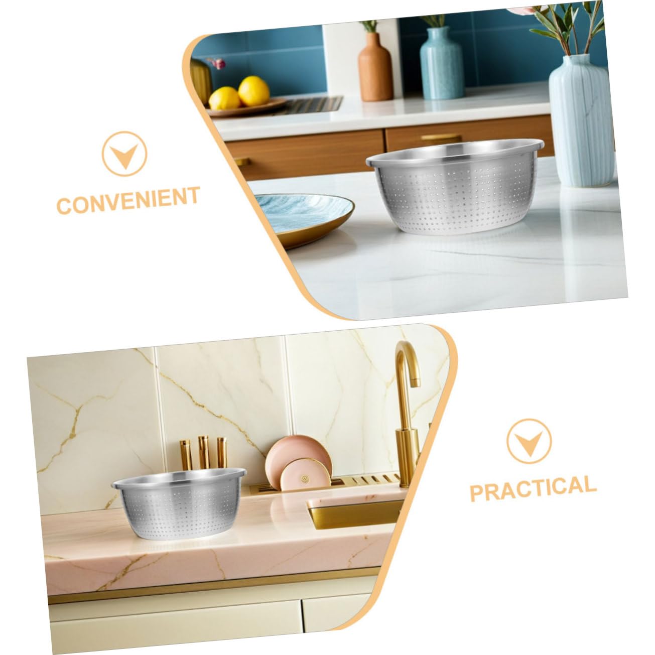 Colador Perforado de Acero Inoxidable de 26cm para Cocina