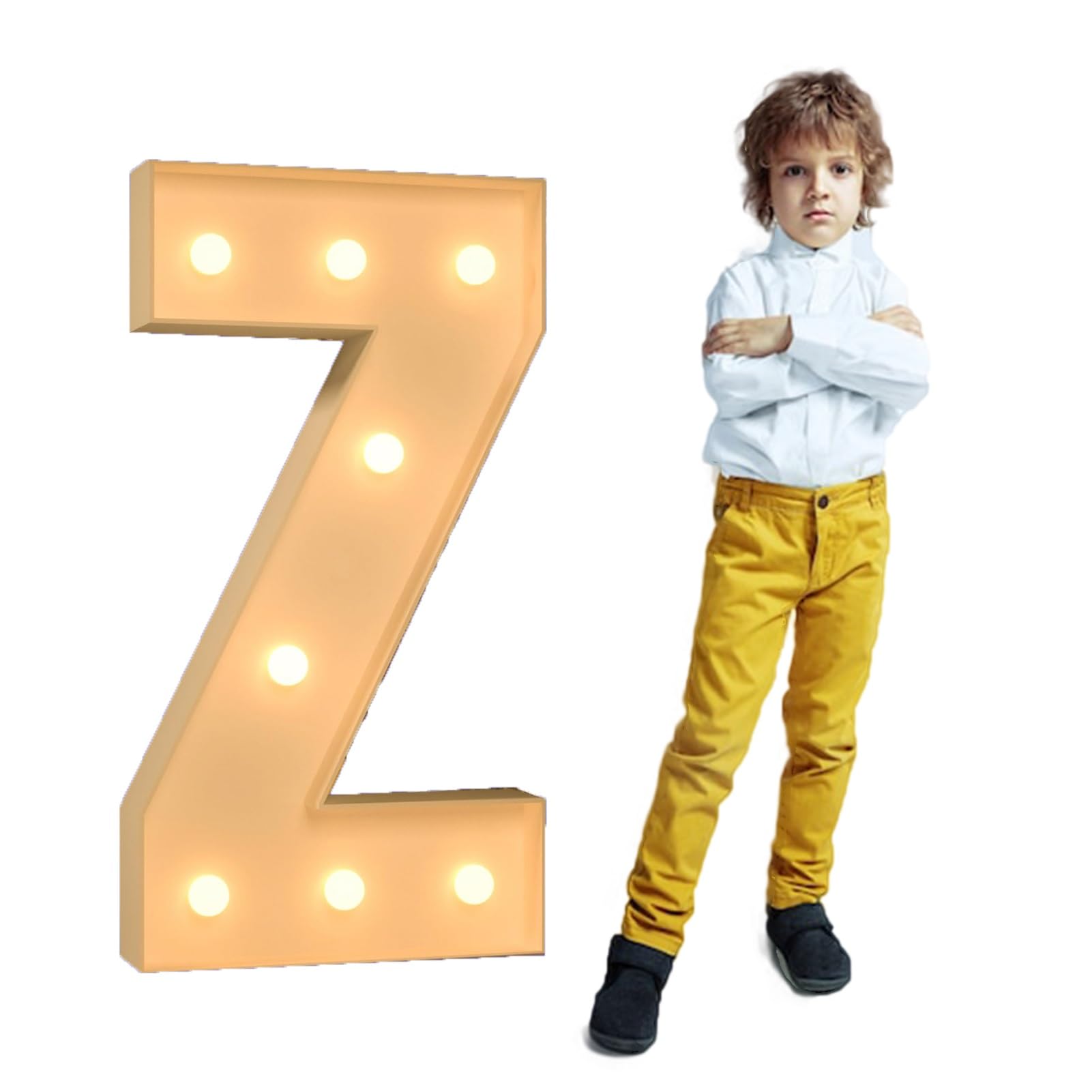 Letras navideñas con luz Led for marquesina, Letras iluminadas de Aniversario, Letras iluminadas for el hogar, lámpara, Fiesta de cumpleaños, decoración de Boda(Color:Letters Z,Size:4FT)