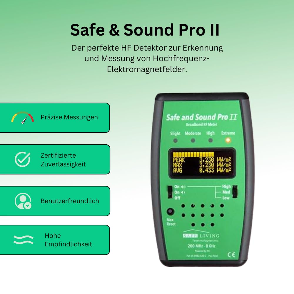 Safe & Sound Pro II HF-Detektor EMF-Messgerät elektromagnetische Strahlung