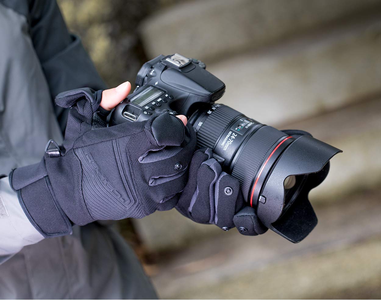 PGYTECH Rękawice fotograficzne, wiatroszczelne, outdoorowe, wspinaczka górska, jazda konna, wodoszczelne, do obsługi ekranów dotykowych, rękawice wielofunkcyjne