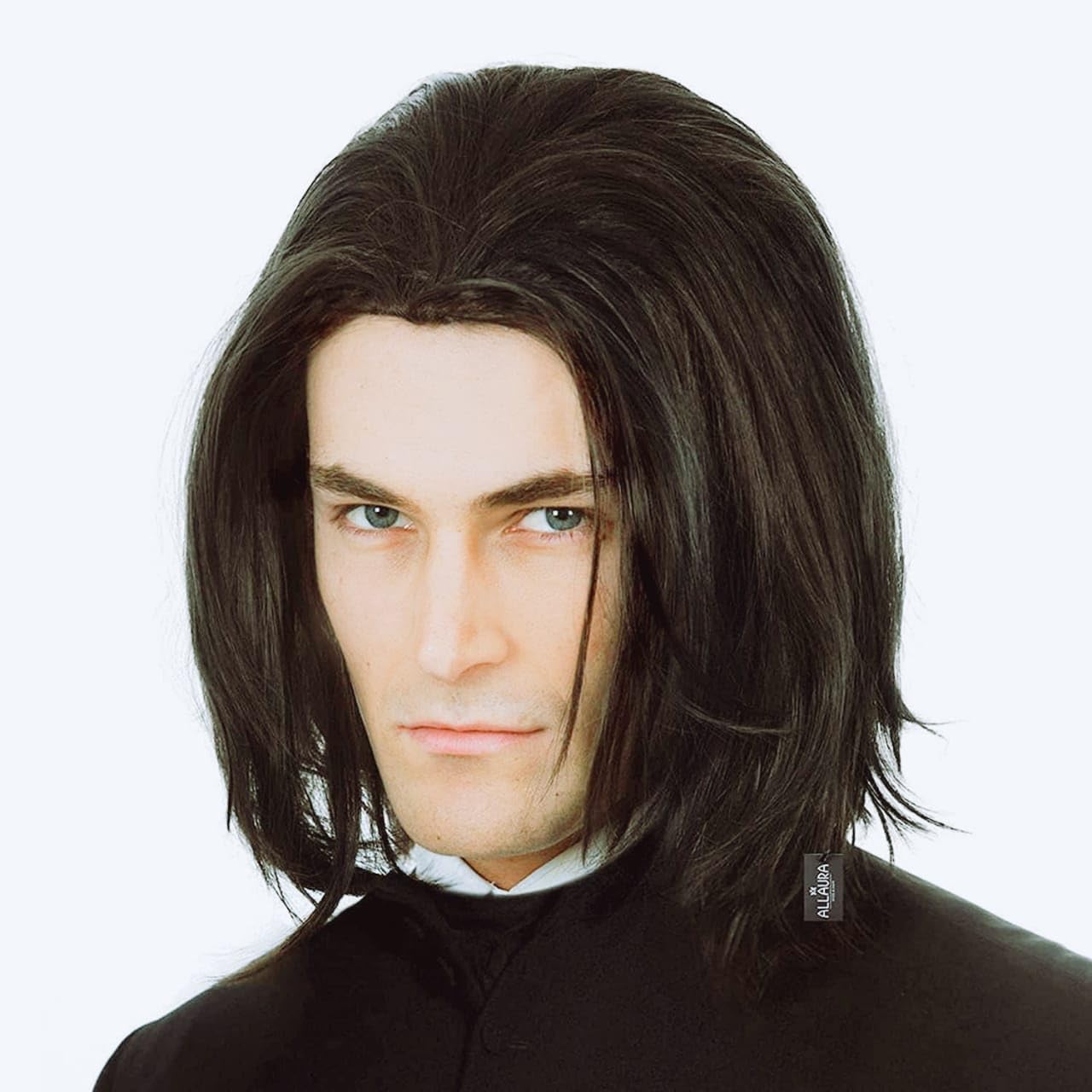 Miss Lirenn® Assassin Wick Hitman Keanu Wig 90s Mens Costume - Hitman Vincent Vega Hairstyle Can Tie into Ponytail, Brown Color (Brown) + 02 Wig Cap Free